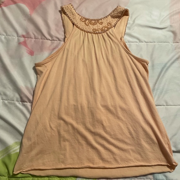 Old Navy - Peach Tank Top with beaded detailing - Size Medium - Picture 2 of 4